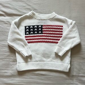 Old Navy Kids White Sweater with American Flag Design